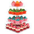 Wedding Acrylic Tiered Cake Stand, Dessert Or Cupcake Tower 4 Tier Square Cupcake Stand